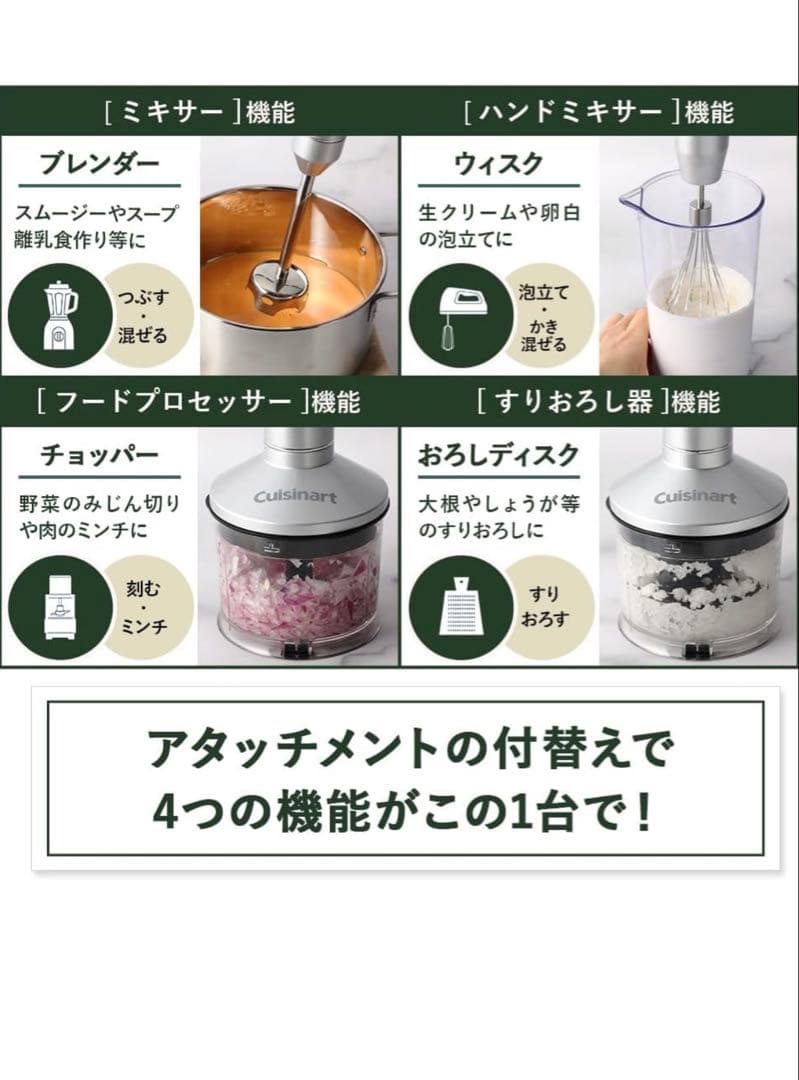 Cuisinart 充電式ハンドブレンダー RHB-1070J