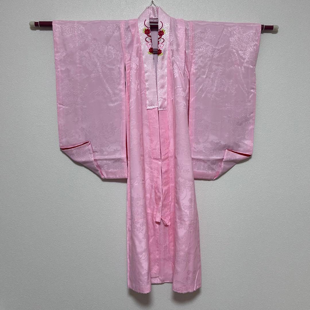 七五三　3歳　被布コートセット　鹿の子柄　絞り風