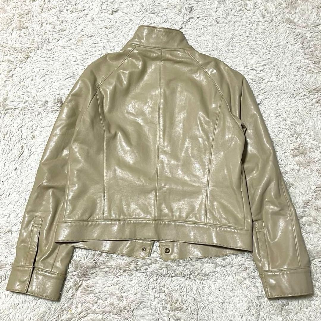 バーバリー ライダースジャケット ノバチェック フェイクレザー 40