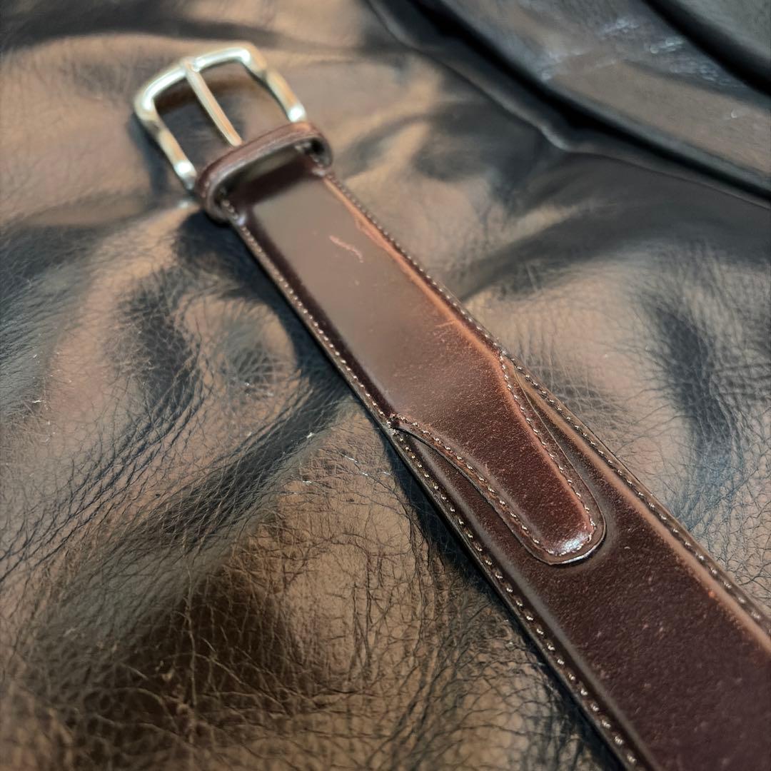 【値下げ】セパージュ ベルト　ホーウィンシェルコードバン　ダークブラウン