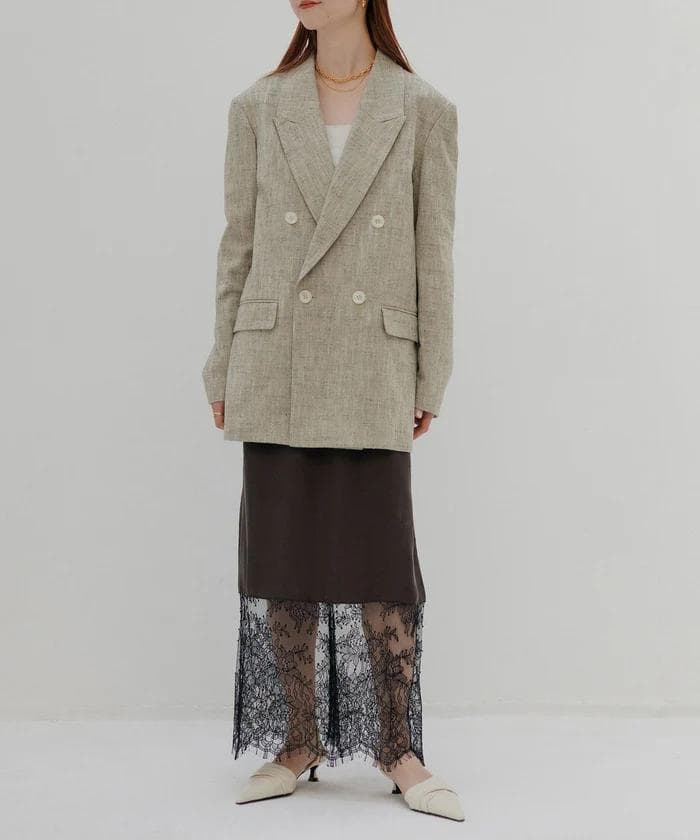 新品 アダムエロペ 「EMOELLE」キュプラレースイージースカート