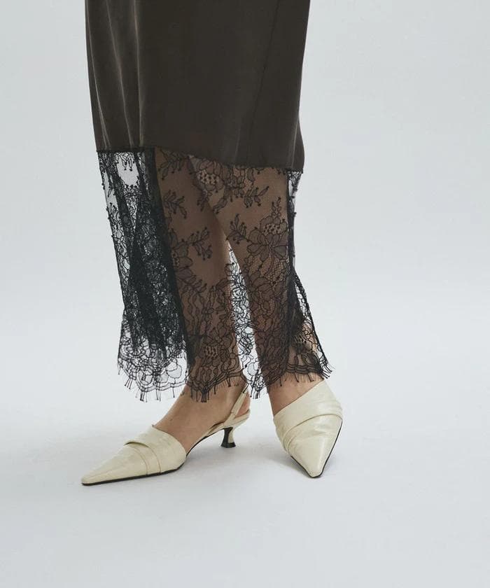 新品 アダムエロペ 「EMOELLE」キュプラレースイージースカート