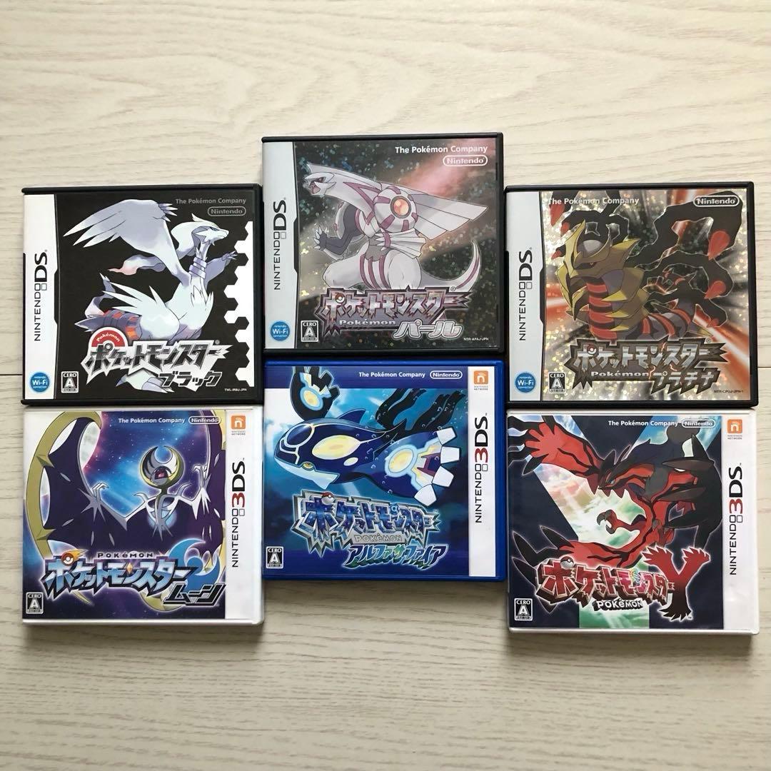 『ポケモンソフト6本まとめ売り|DS・3DS|プラチナ・ブラック・ムーン、他』