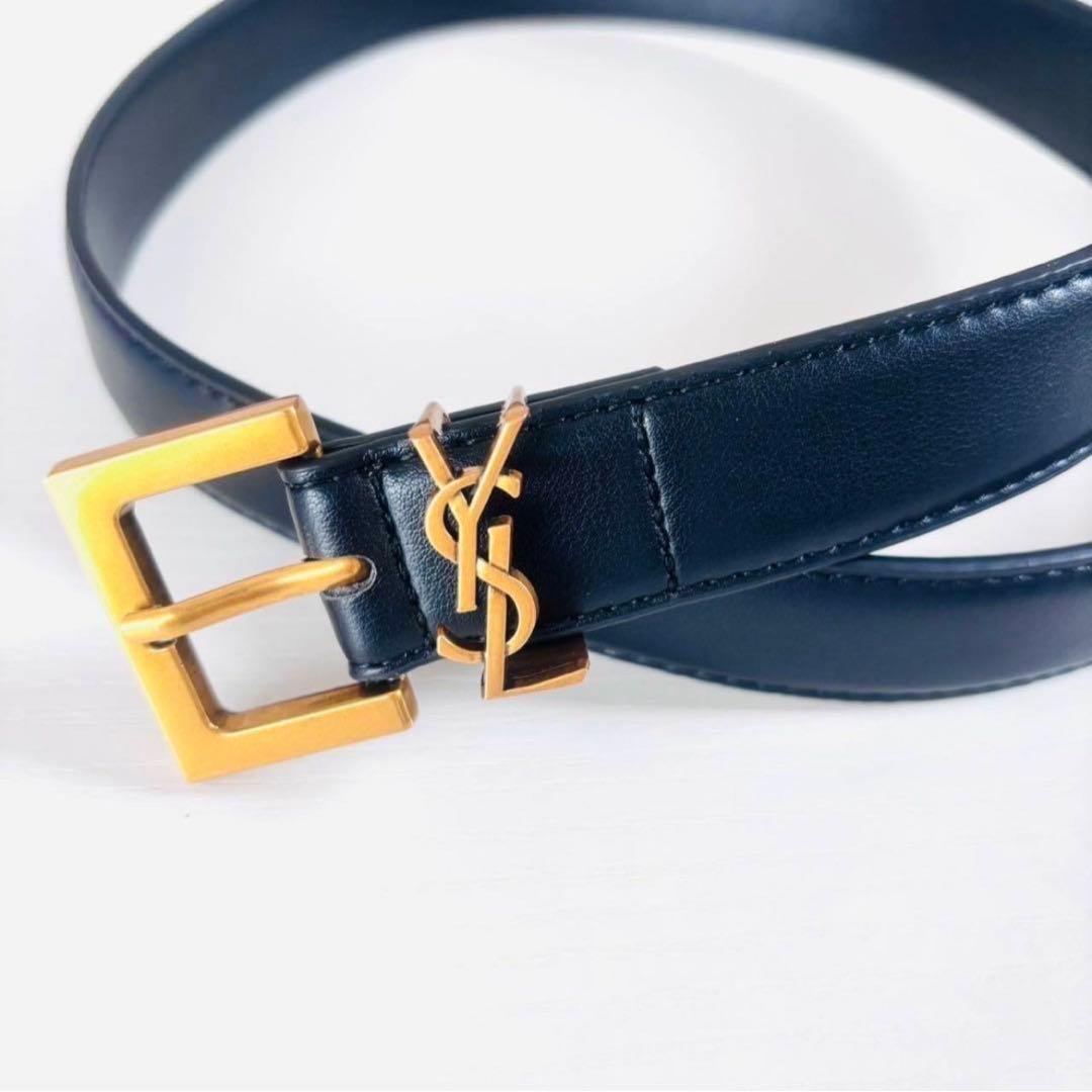 SAINT LAURENT サンローラン　黒 レザー ベルト