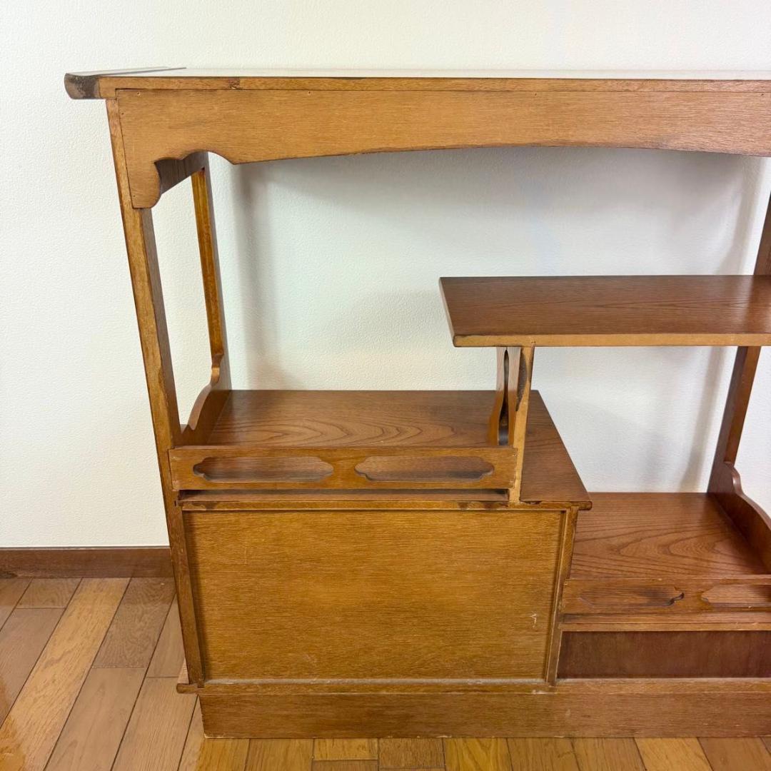 【美品】欅材 煎茶棚 茶箪笥 和家具 唐木 アンティーク　 915-1