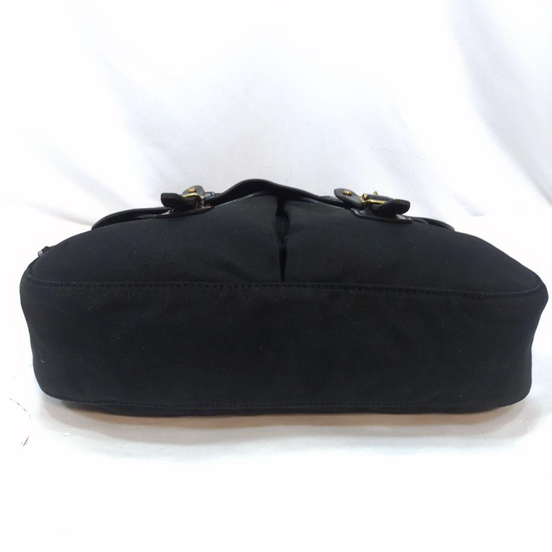 ブレディ アリエルトラウト ラージ メッセンジャーバッグ レザー×キャンバス 黒