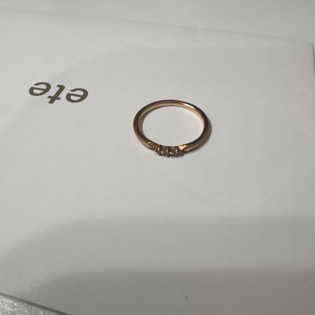 ete　10金　ダイヤ　ピンキーリング　３号★2/5まで限定お値下げ★