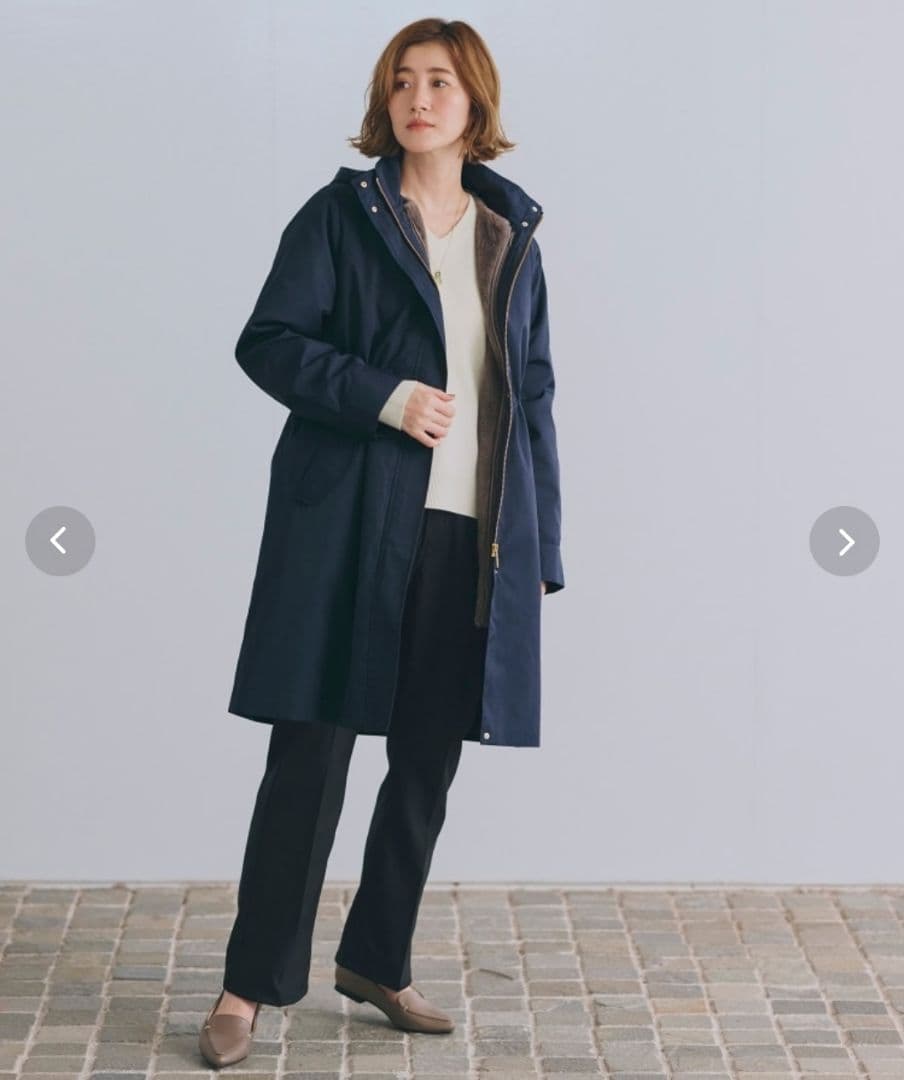 ネイビー　撥水　4way　フェイクファーライナー　ロング　マンパ