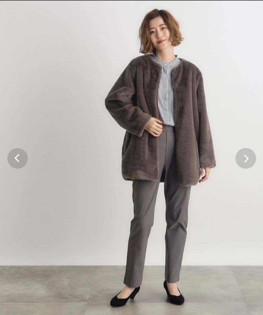 ネイビー　撥水　4way　フェイクファーライナー　ロング　マンパ