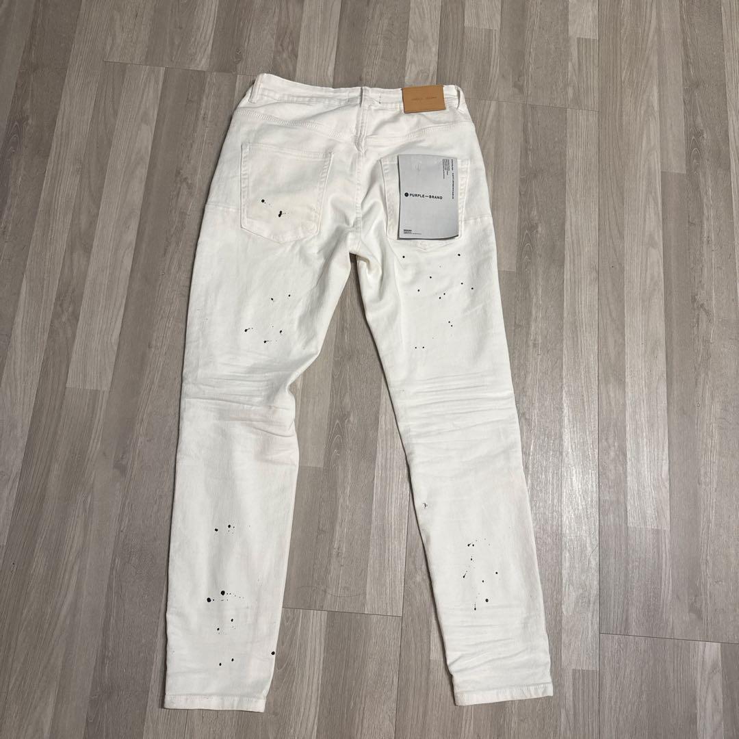 PURPLE BRAND ウォッシュド ペイント ダメージデニム イン ホワイト