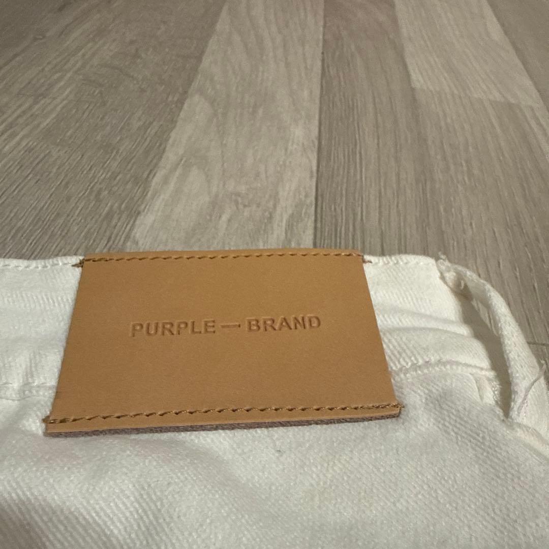 PURPLE BRAND ウォッシュド ペイント ダメージデニム イン ホワイト
