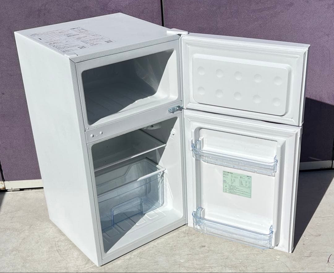 SAMKYO 2ドア冷蔵庫 ホワイト 型番：GU90 容量：95L 2021年