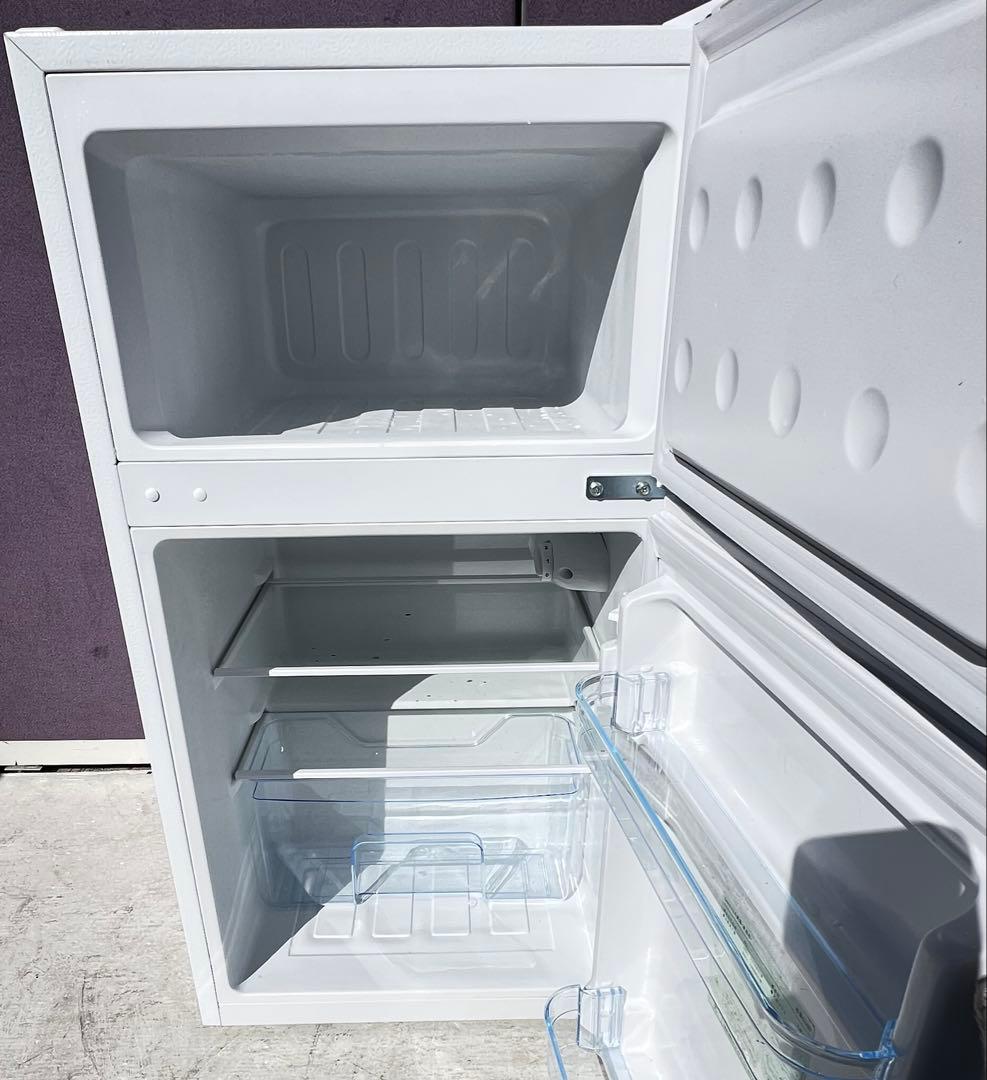 SAMKYO 2ドア冷蔵庫 ホワイト 型番：GU90 容量：95L 2021年