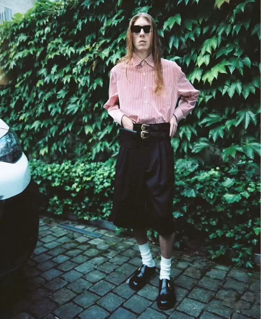 小物 NAMACHEKO BROGUE BELT SILVER BLACK