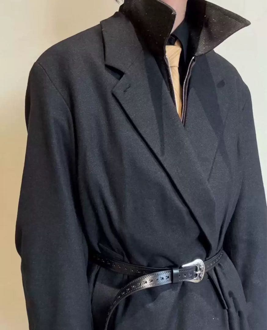 小物 NAMACHEKO BROGUE BELT SILVER BLACK