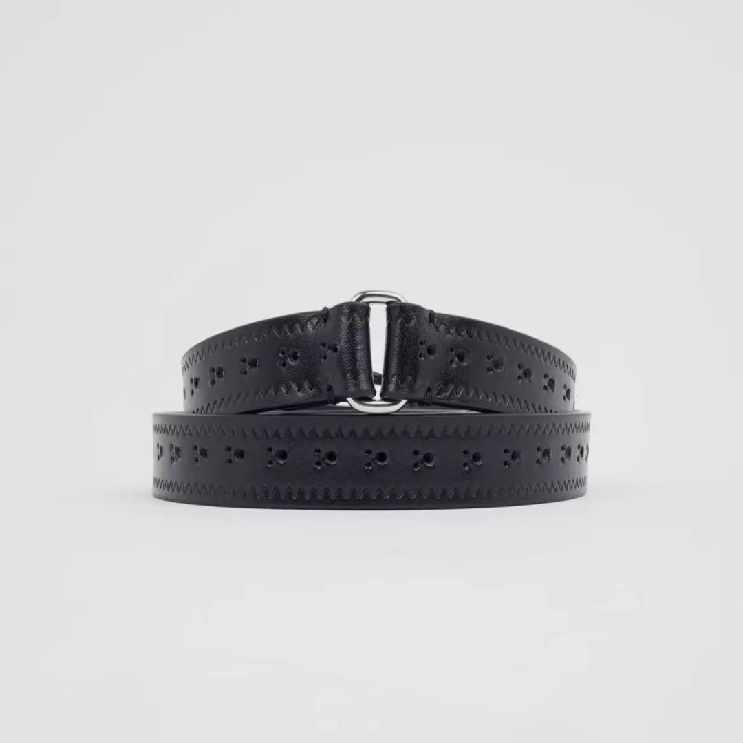 小物 NAMACHEKO BROGUE BELT SILVER BLACK