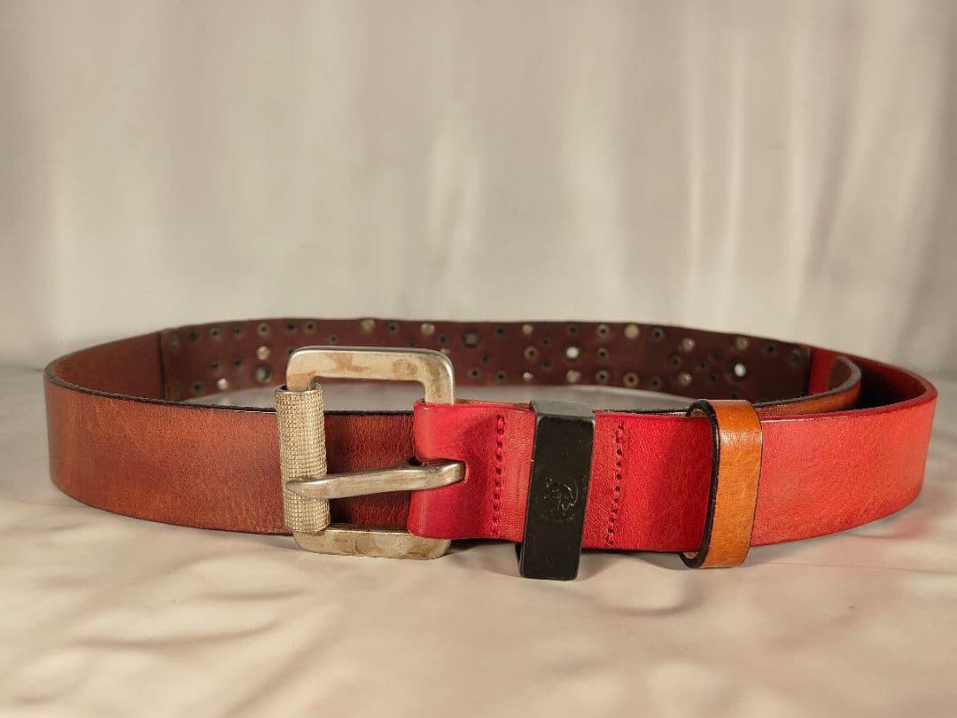 【ヴィンテージ】DIESEL ディーゼル　高級ドレスベルト　極艶本革真鍮　正規品