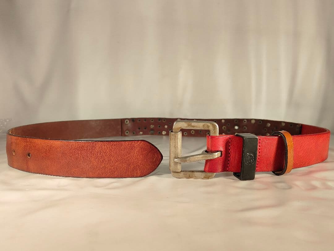 【ヴィンテージ】DIESEL ディーゼル　高級ドレスベルト　極艶本革真鍮　正規品