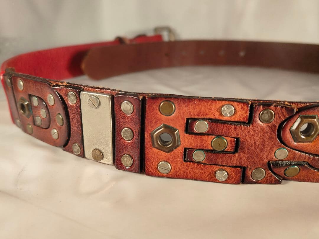 【ヴィンテージ】DIESEL ディーゼル　高級ドレスベルト　極艶本革真鍮　正規品