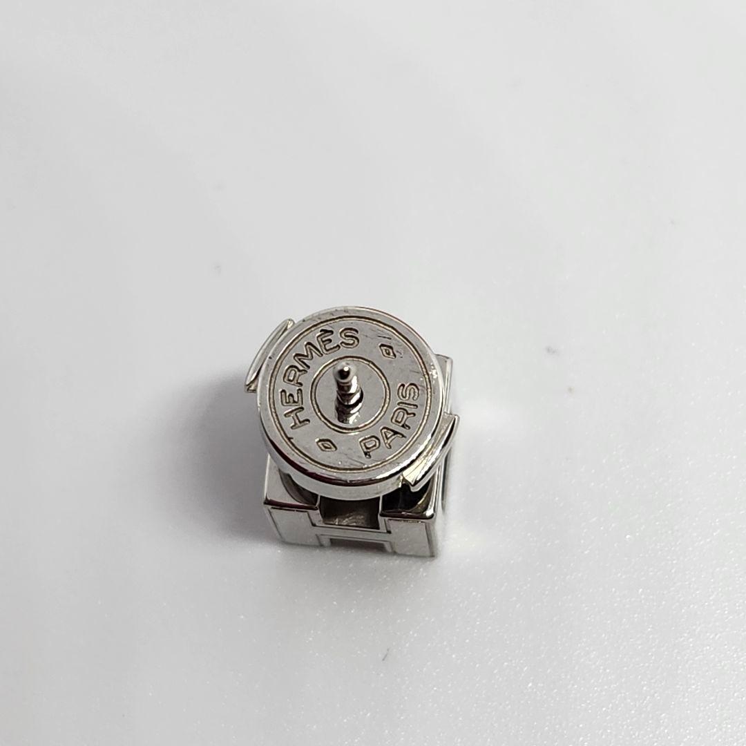 HERMES カージュド アッシュH CAGE'D H ピアス 片耳 ブラック