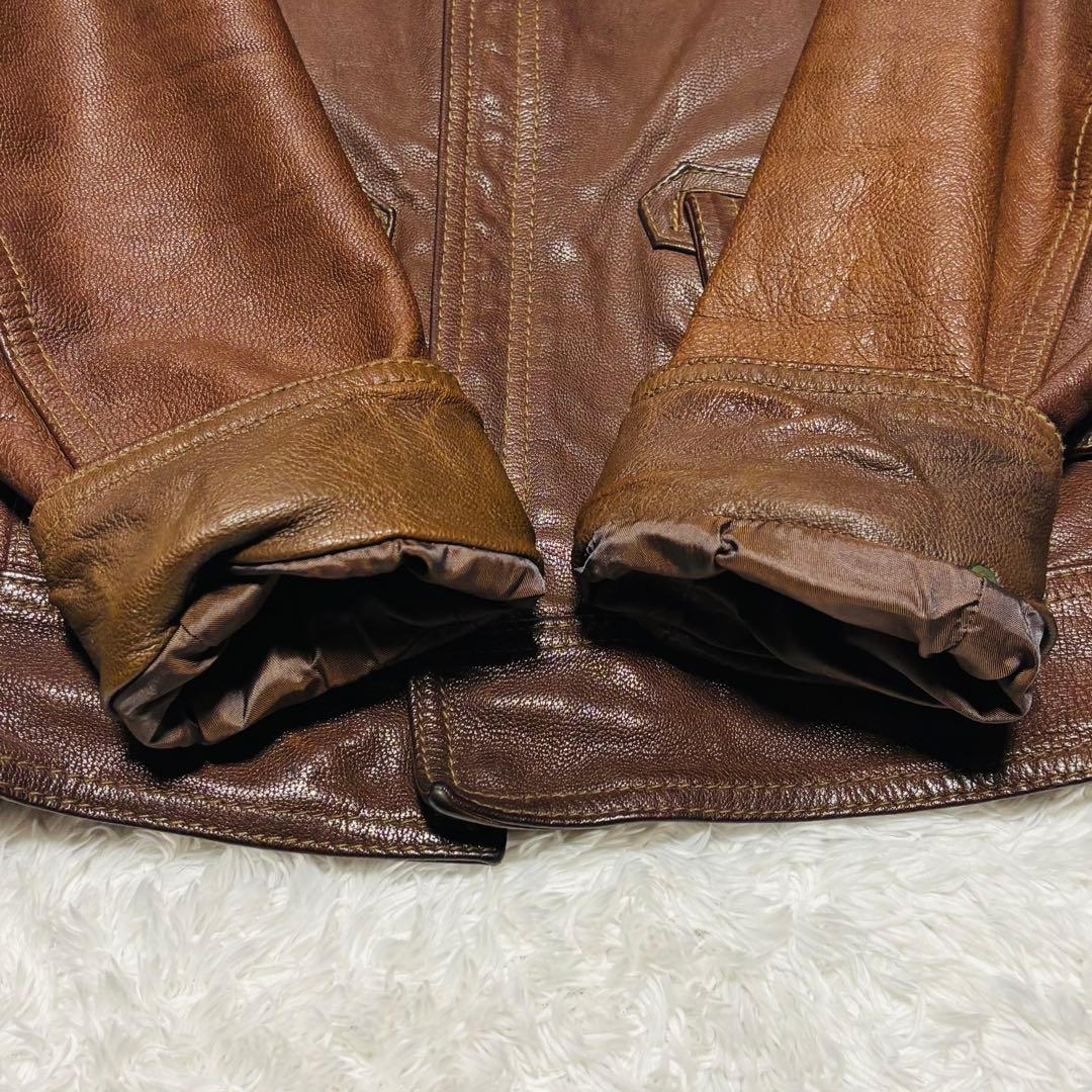 希少 HALB レザージャケット ゴートレザー ファー ブラウン ライダース