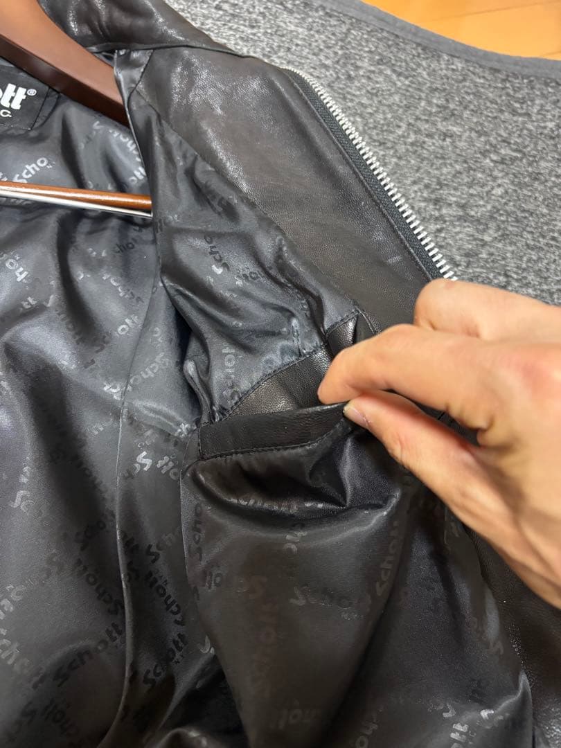 ※ウメ吉【美品】Schott No.3111028 ゴートレザー ブラック