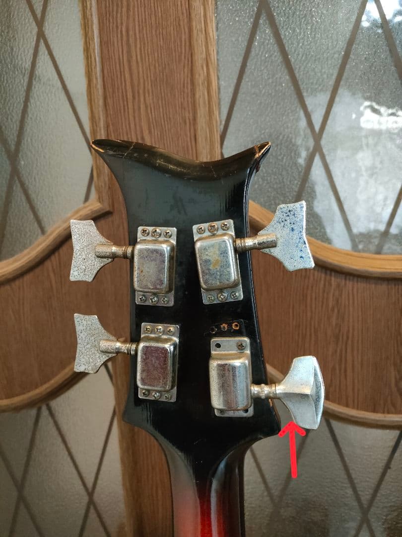 【ジャンク品】Teisco BA-2 セミアコースティックエレキベース レッド