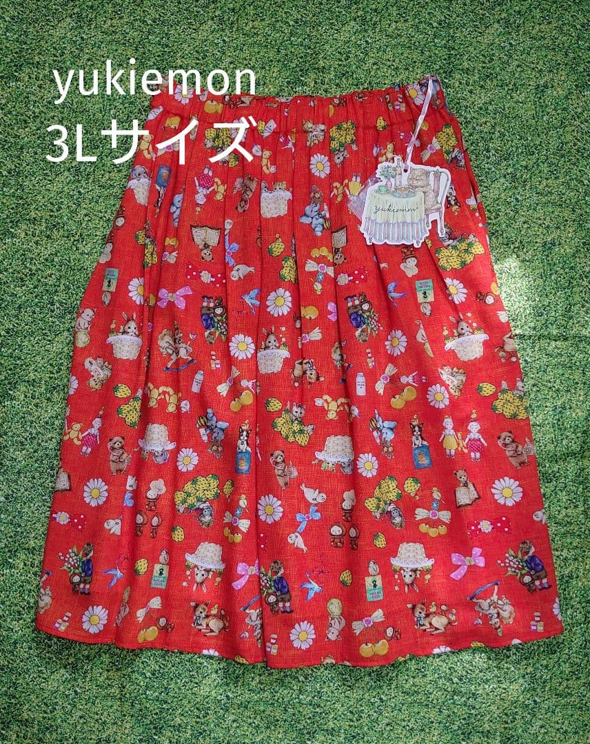 【新品未使用】yukiemon コラージュ（レッド）3Lサイズ