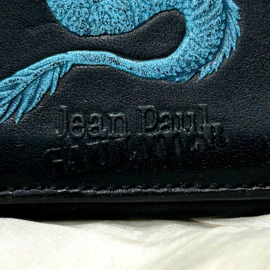 美品 JeanPaulGAULTTER 長財布 ブルードラゴン ロゴ型押し