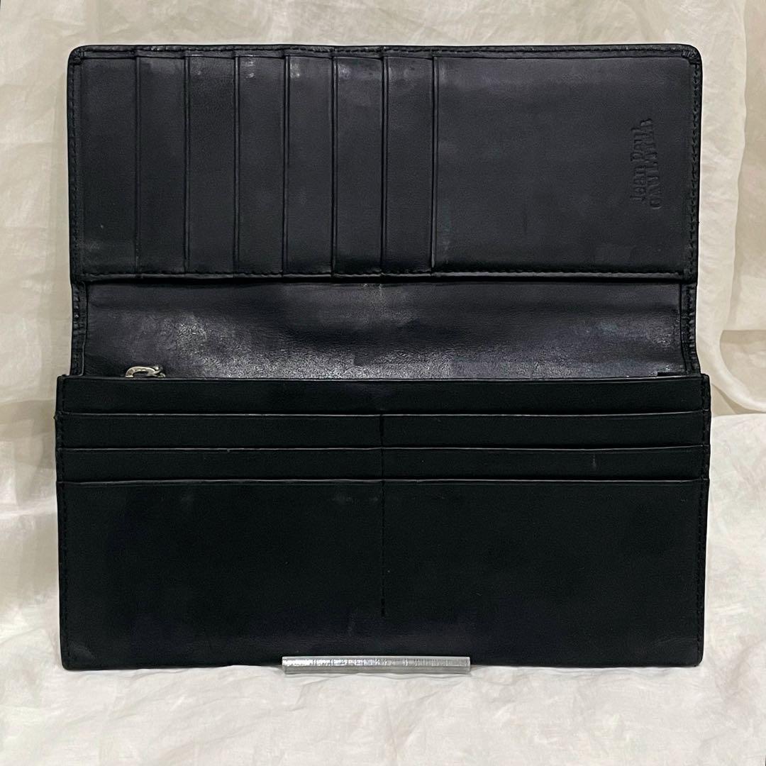 美品 JeanPaulGAULTTER 長財布 ブルードラゴン ロゴ型押し