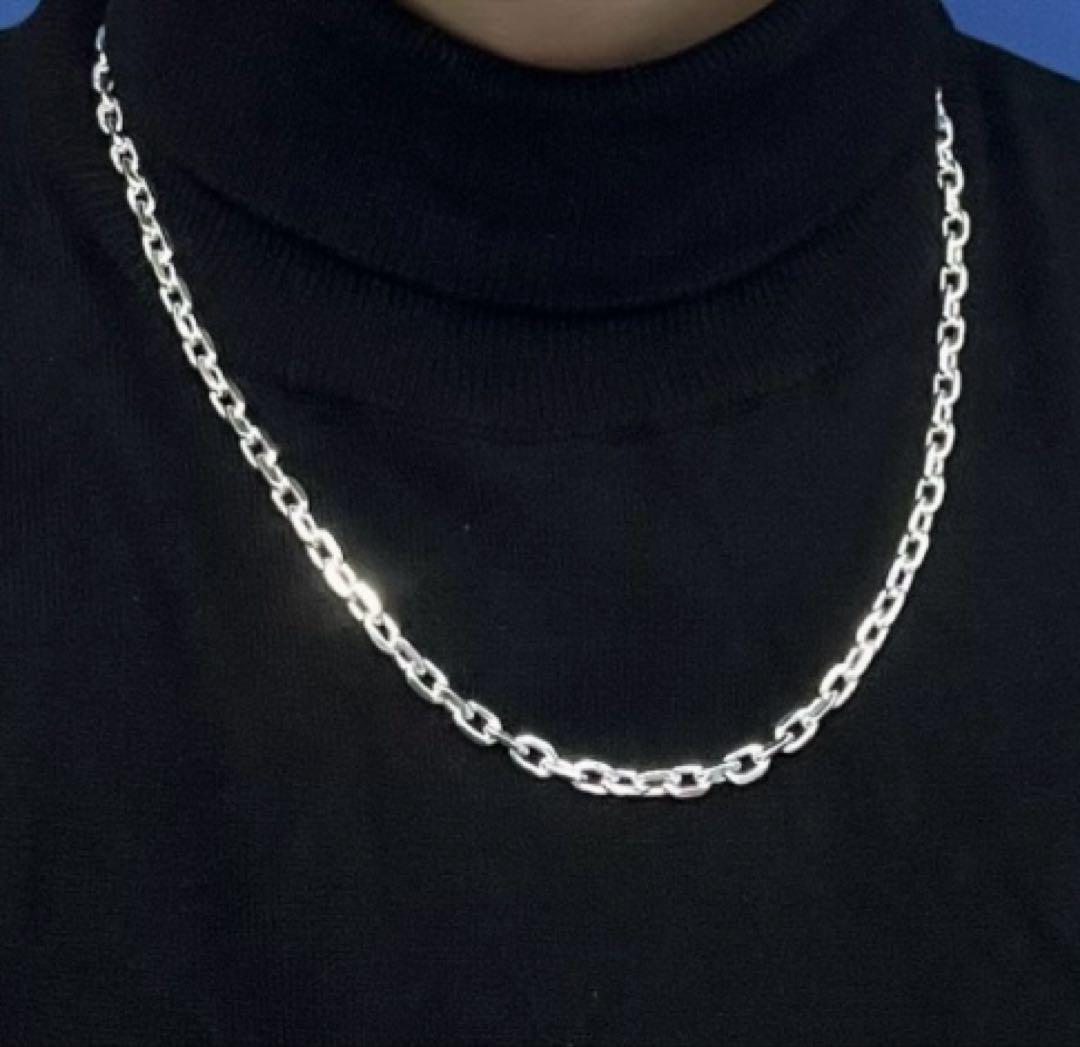 4面カットあずきチェーンネックレス シルバー925 幅5.0ミリ 全長50cm