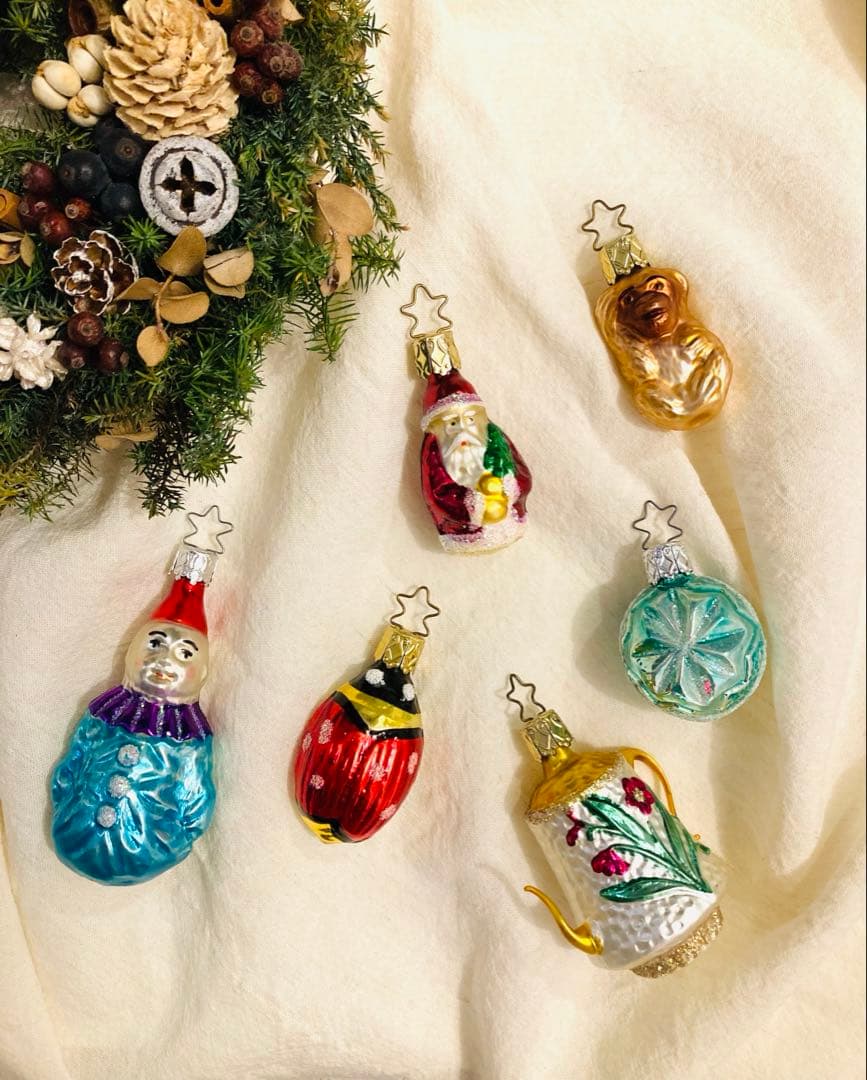 vintage German Inge glass クリスマスオーナメント　6個