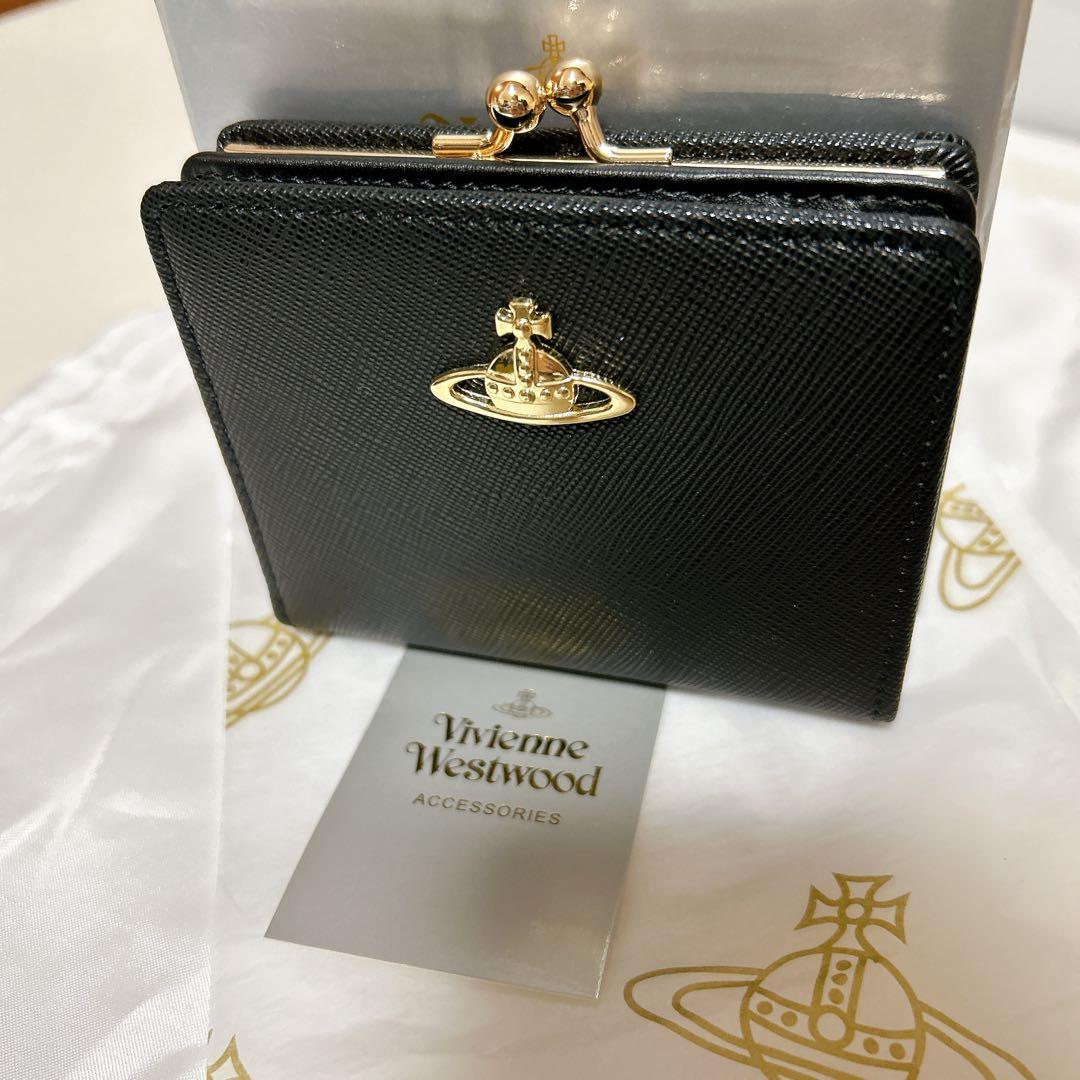Vivienne Westwood ブラック二つ折り財布　がま口