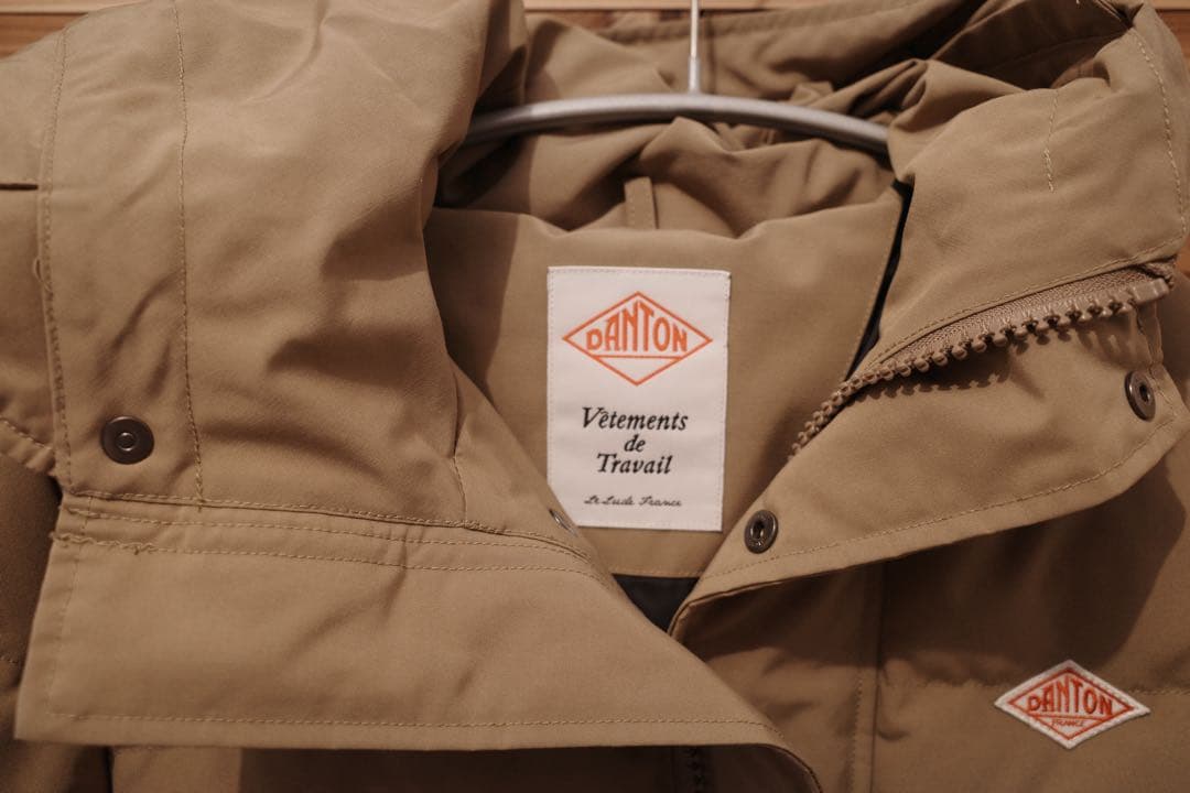 DANTON ファー付きダウン　ベージュ