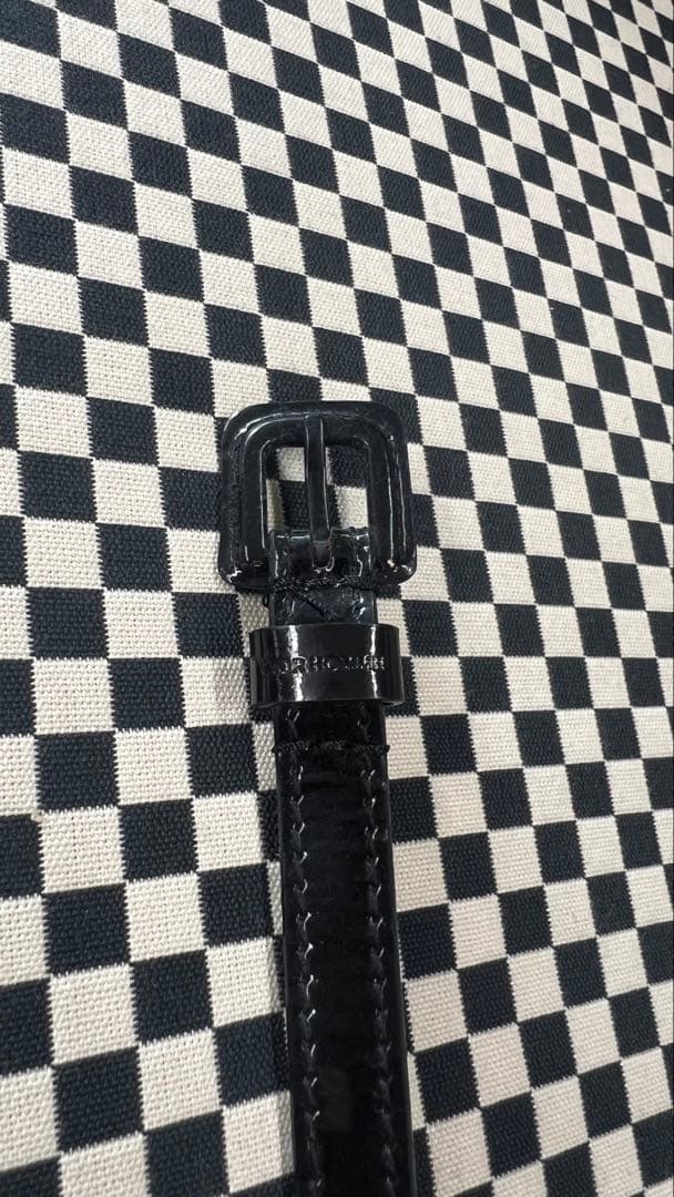 週末限定プライスDior ブラックエナメルレザーベルト