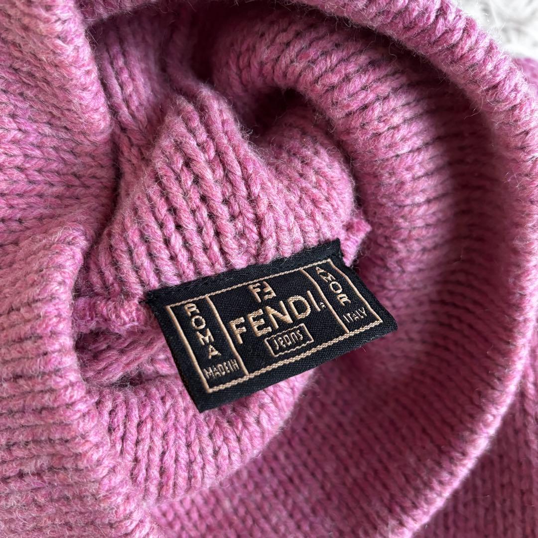 ヴィンテージ 当時物 フェンディ FENFI ラインストーン ハイネック ニット