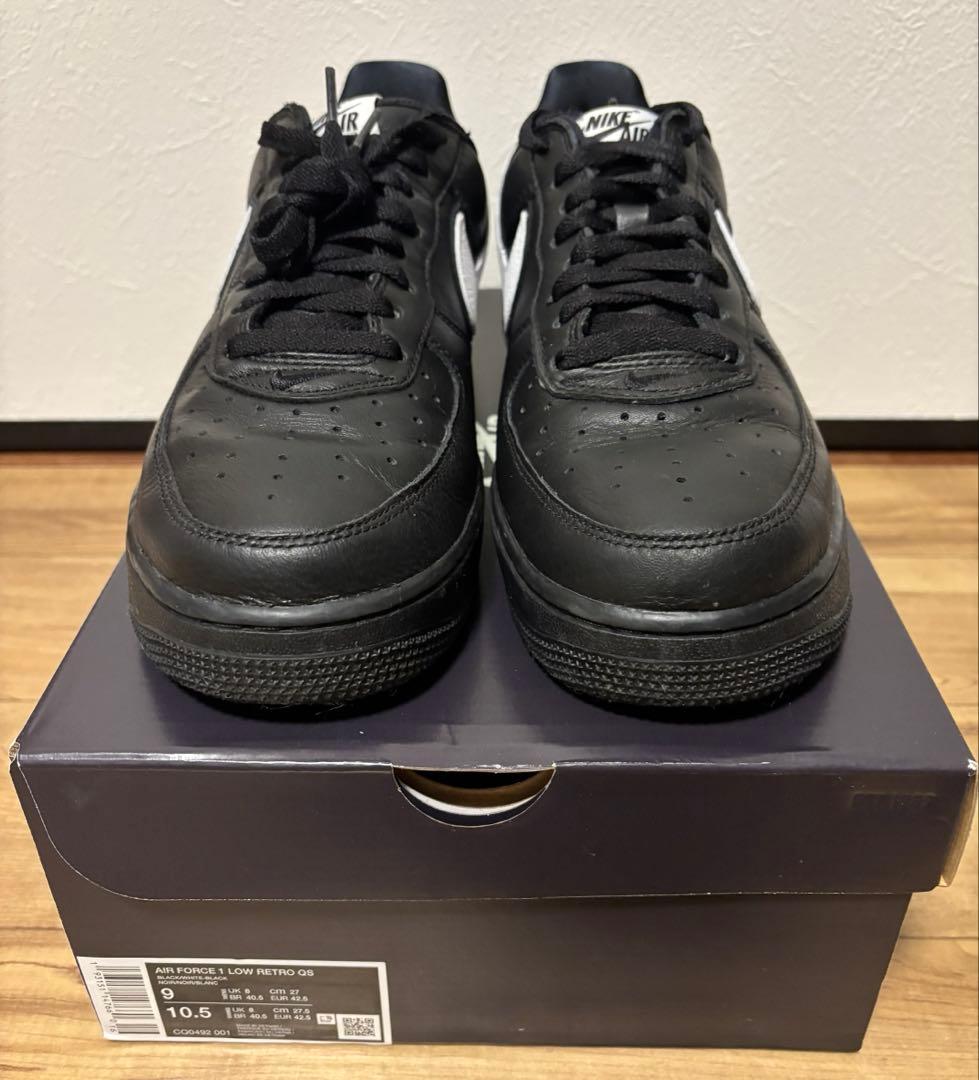 美品　NIKE エアフォース1 \"Black and White\" 26.5