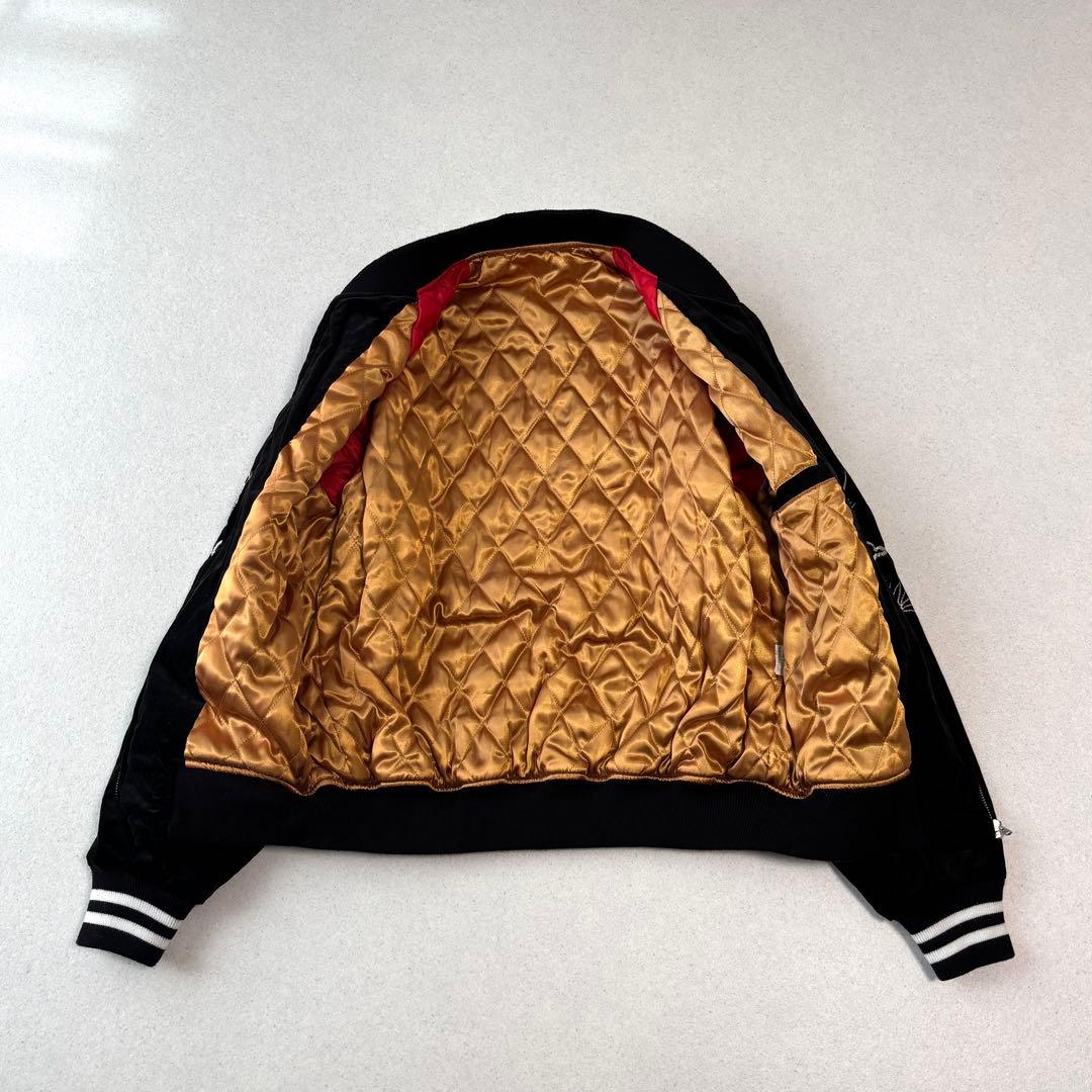 hoshihime 星姫 ツナギ双竜 別珍 スカジャン 両面 刺繍 XL 黒