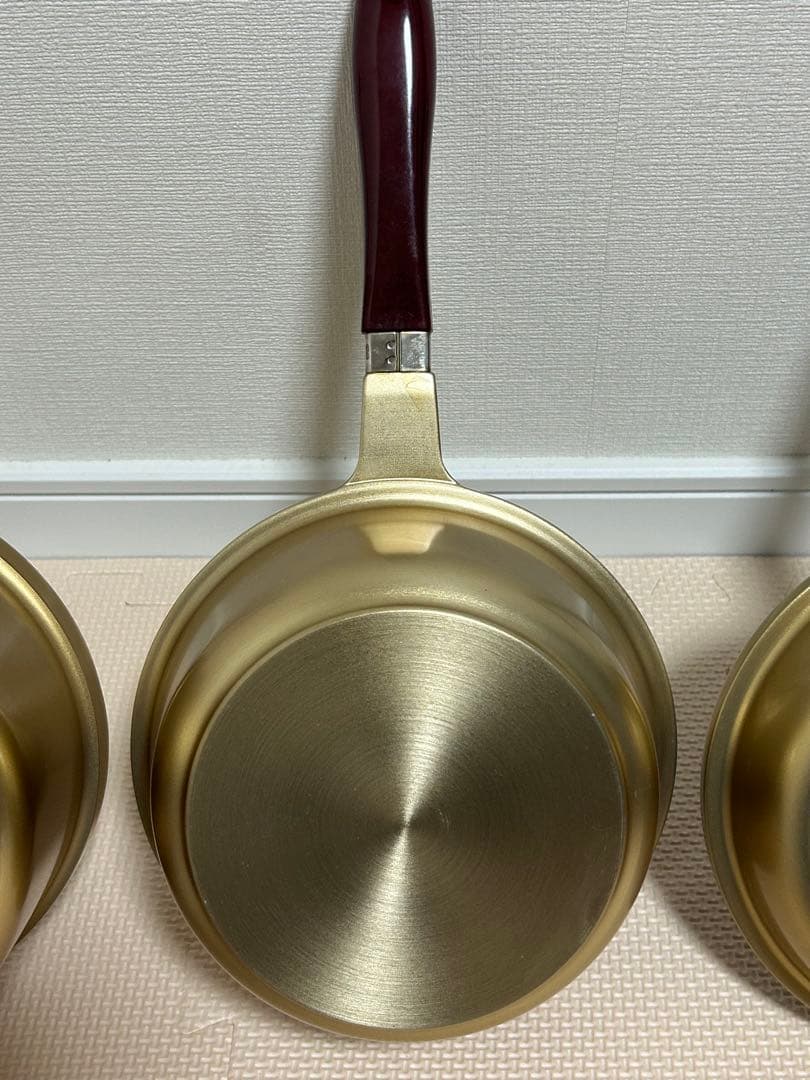 マル球産業　かわいいナベミニゴールド　深ナベ・浅ナベ・フライパンセット