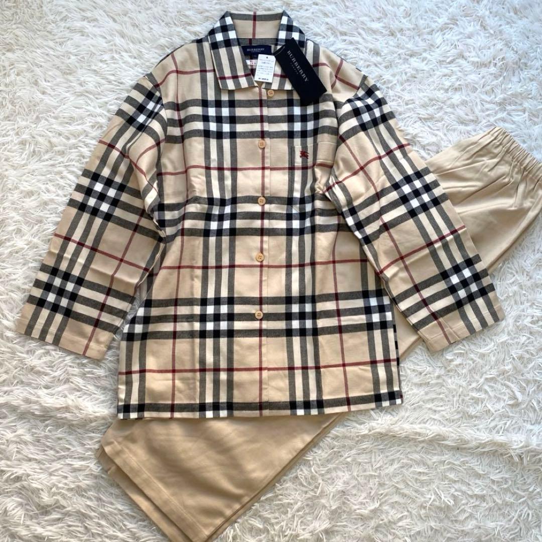 新品タグ付　バーバリーロンドン　セットアップ　ノバチェック　ベージュ　パジャマL