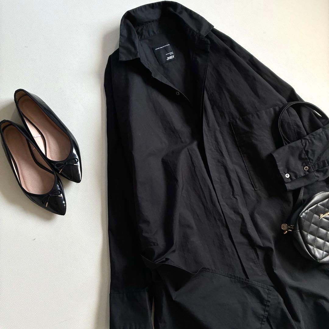 ◆美品◆JNBY◆4万程◆オーバーサイズシャツチュニック◆黒◆綿100%◆慈雨