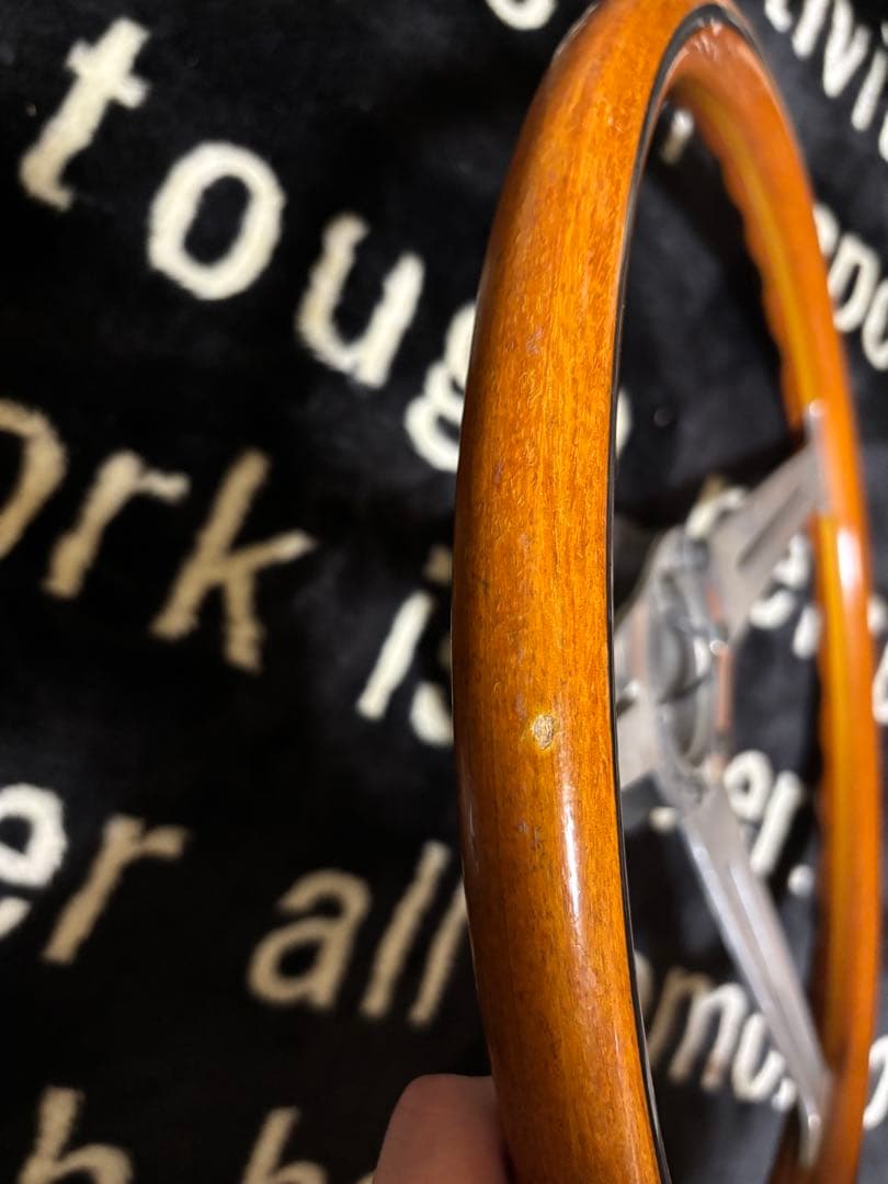 【Shinzy】ナルディ　ウッドステアリング　直径約36cm ボス付き