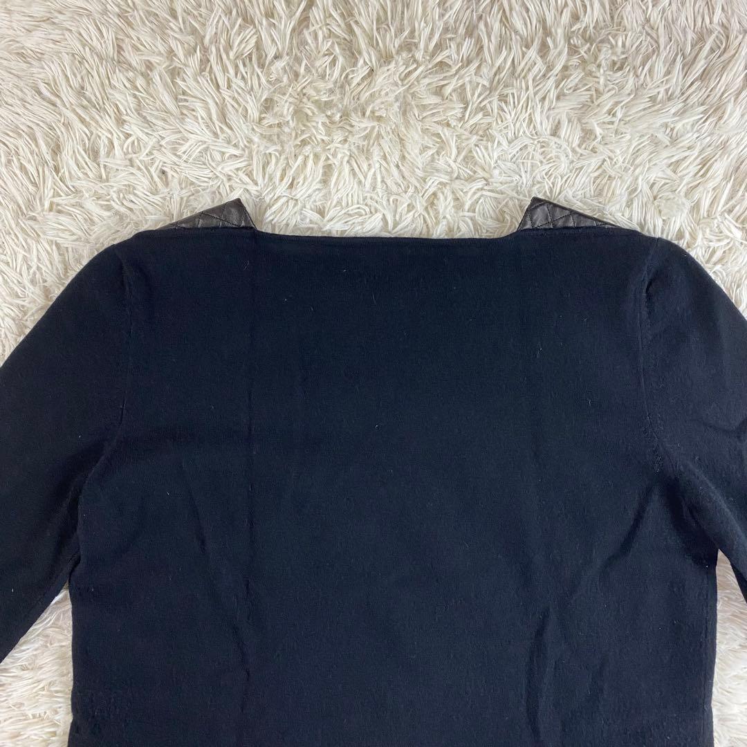 シャネル　長袖　ニットワンピース　黒　キルティング　XL相当　40サイズ