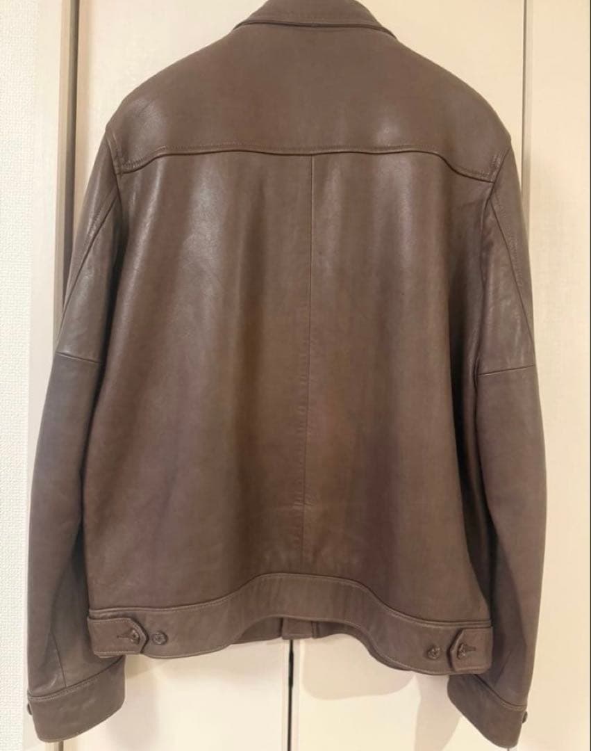 ぱ*ち様 名作 ラルフローレン レザージャケット ブラウン ラムレザー L