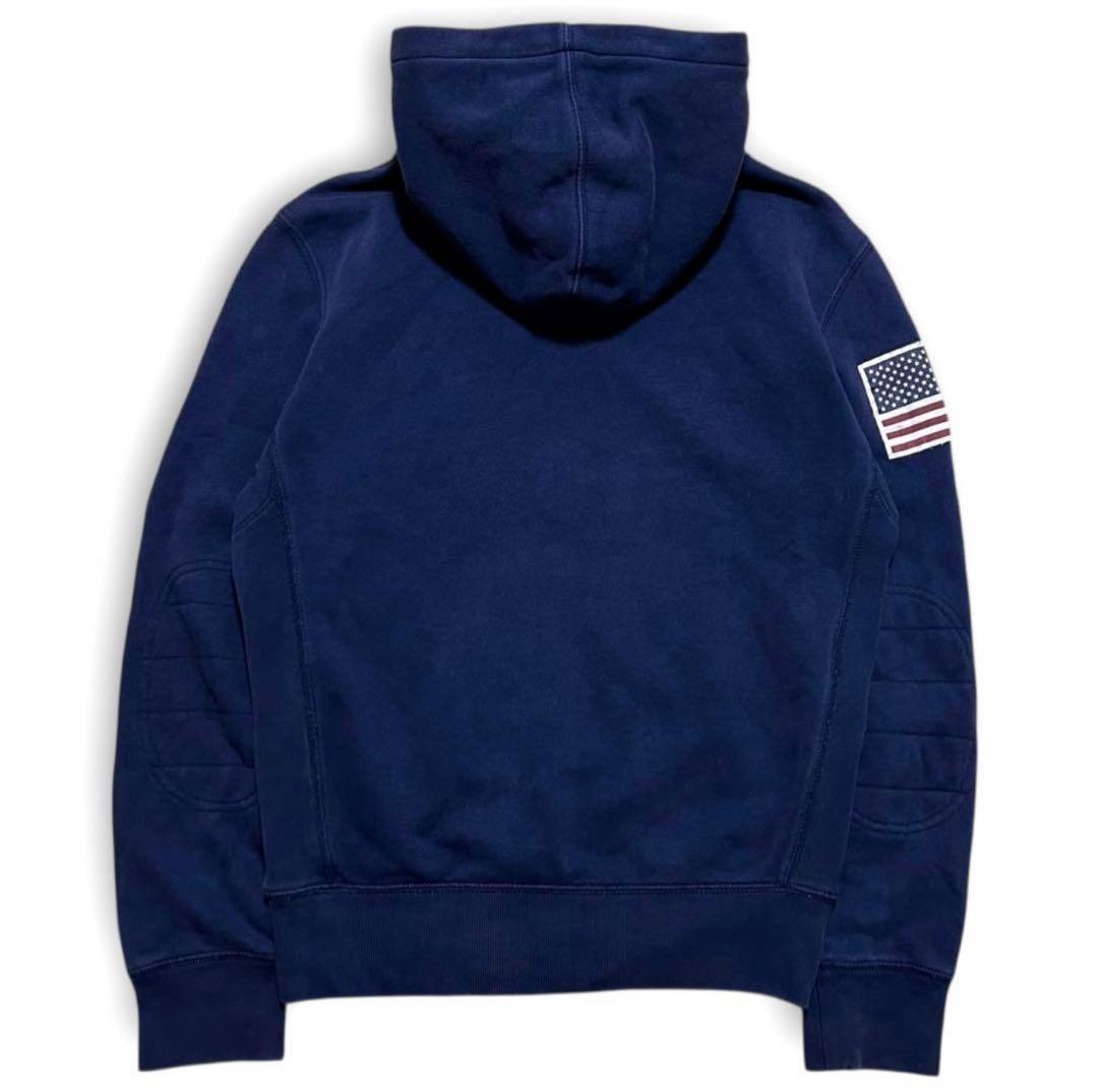 専用！90s ラルフローレン 国旗 刺繍 ビッグポニー 短丈 ジップ パーカー