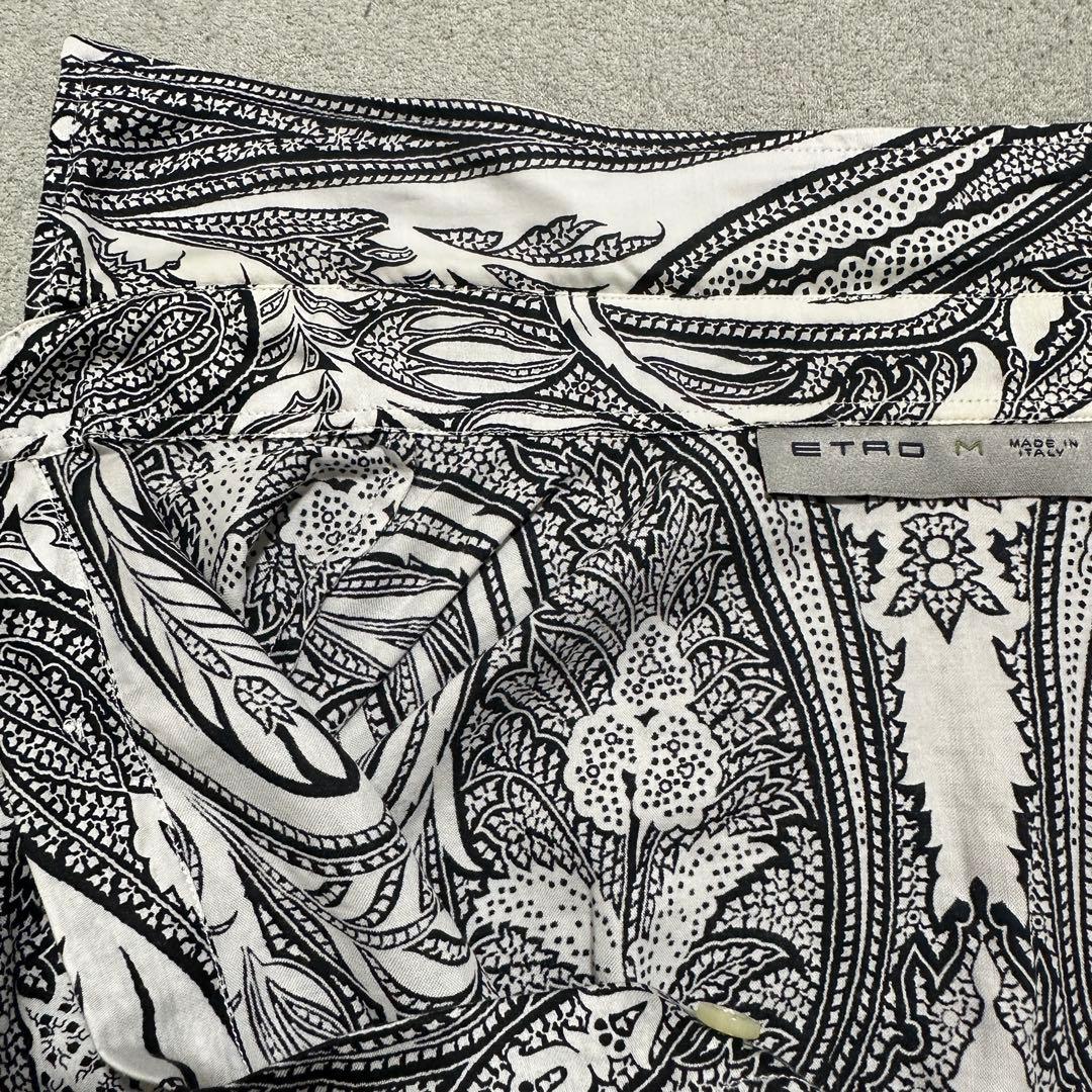 専用★メンズM✨ETRO エトロ　ペイズリー長袖総柄シャツ　ホワイト　白