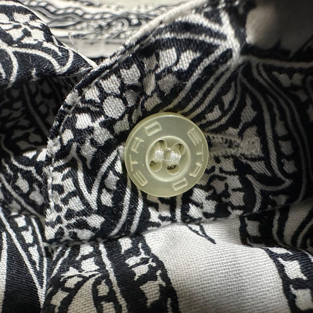 専用★メンズM✨ETRO エトロ　ペイズリー長袖総柄シャツ　ホワイト　白