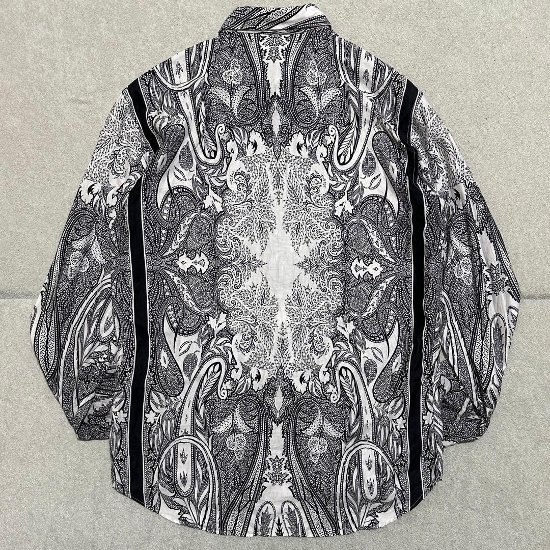 専用★メンズM✨ETRO エトロ　ペイズリー長袖総柄シャツ　ホワイト　白