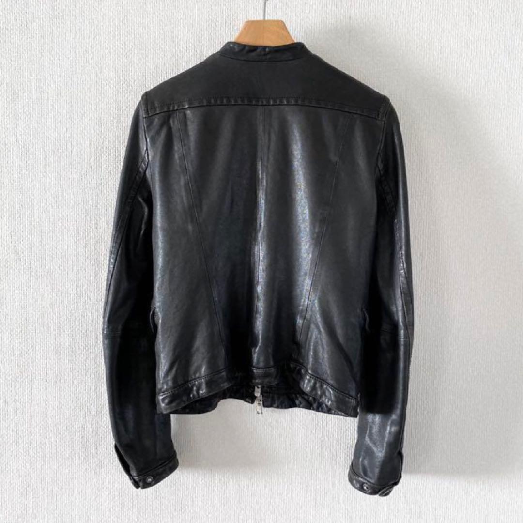 GUILD PRIME ラムレザー シングルライダースジャケット 羊革 ラブレス