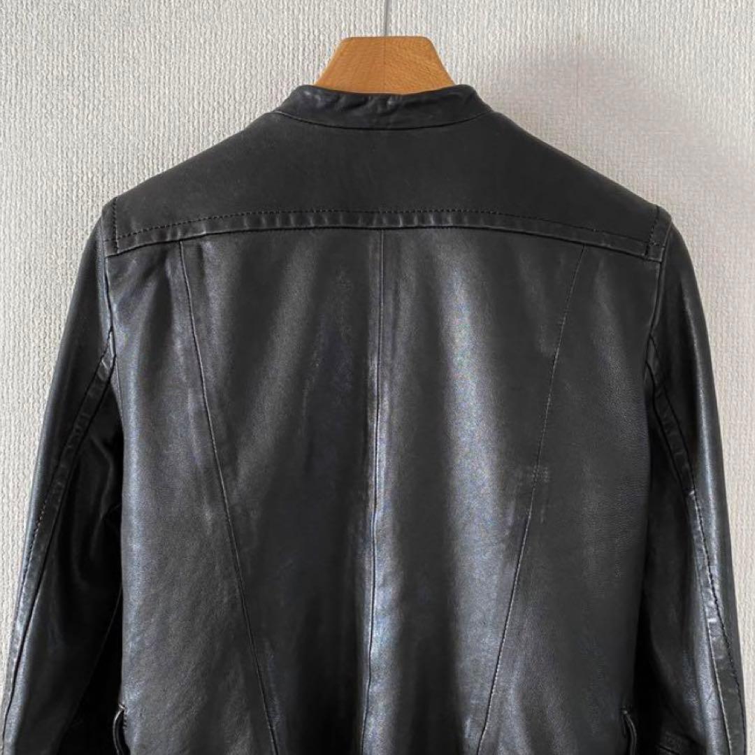 GUILD PRIME ラムレザー シングルライダースジャケット 羊革 ラブレス